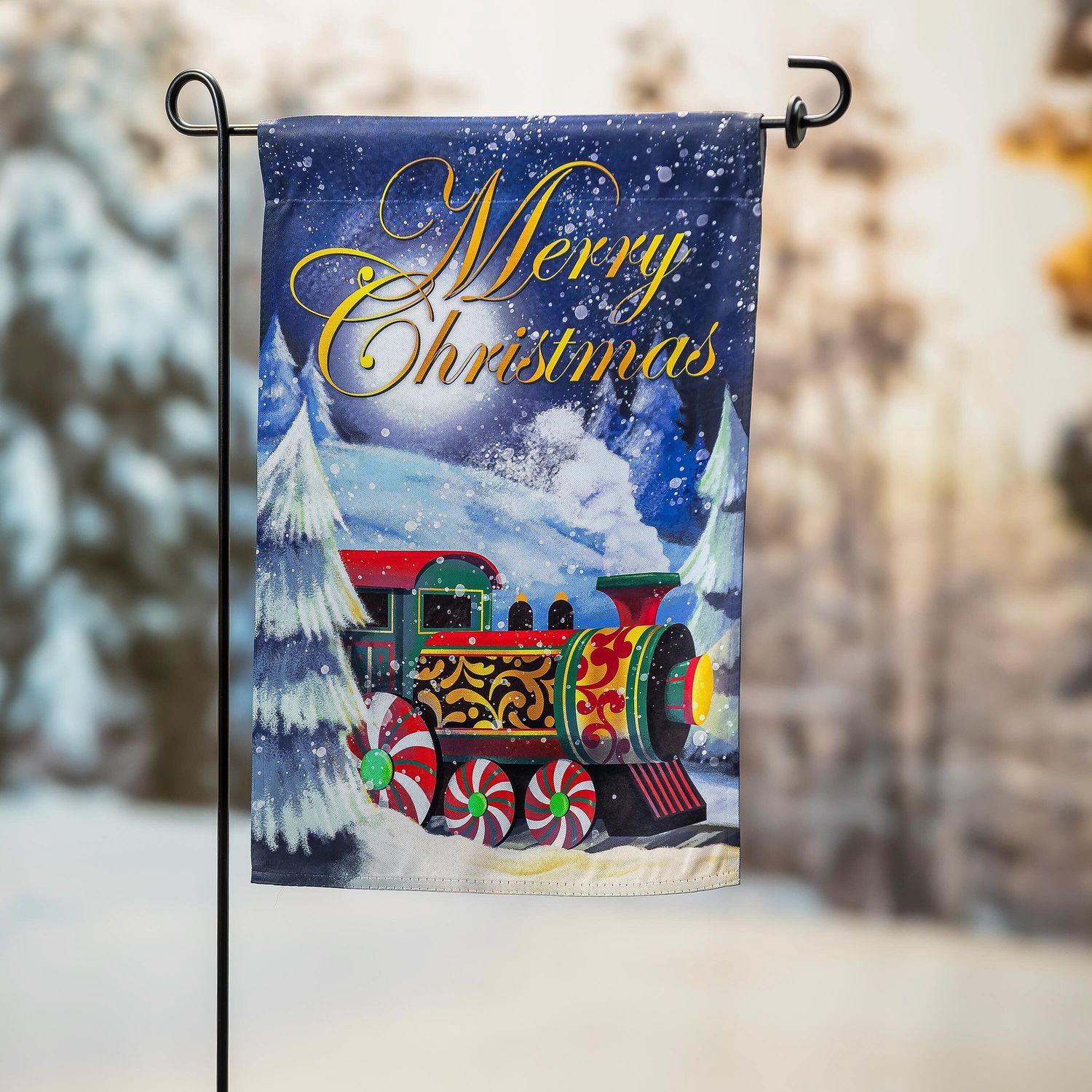 HOLIDAY TRAIN GARDEN FLAG