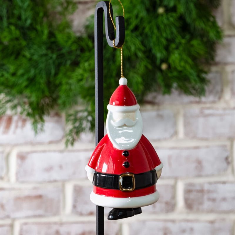 CERAMIC SANTA BELL ORNAMENT