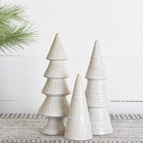SET OF 3 BOHO CERAMIC TREES