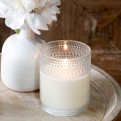 5″ LED BEADED GLASS CANDLE
