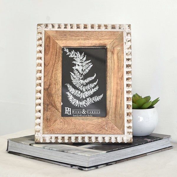 4 X 6 BEADED RUSTIC PHOTO FRAME