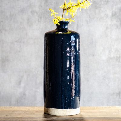 15.75″ DEEP BLUE TERRA COTTA VASE