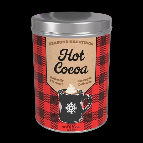 Season&#39;s Greetings Red Plaid Chocolate Cocoa 16oz