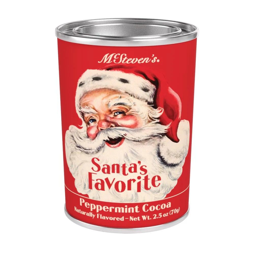 Santa&#39;s Favorite Peppermint Cocoa 2.5oz Oval Tin