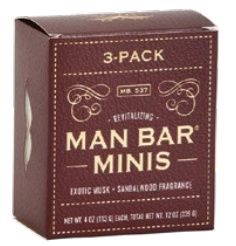 3 PC MINI MAN BAR, FRAGRANCE: EXOTIC MUSK AND SANDALWOOD