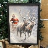 SANTA DASHING THROUGH THE SNOW  FRAMED ART