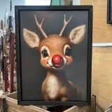 YOUNG REINDEER BOX FRAMED WALL ART