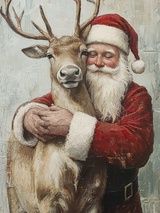 SANTA&#39;S BEST FRIEND WOOD FRAMED ART