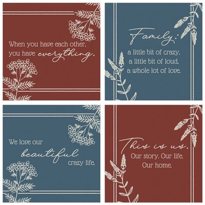 &quot;Family&quot; Square House Coaster – Set