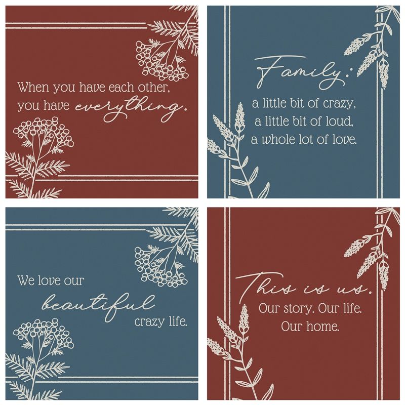 &quot;Family&quot; Square House Coaster – Set