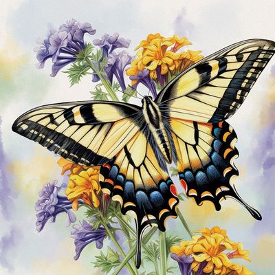 &quot;Swallowtail Gold&quot; Square House Coaster