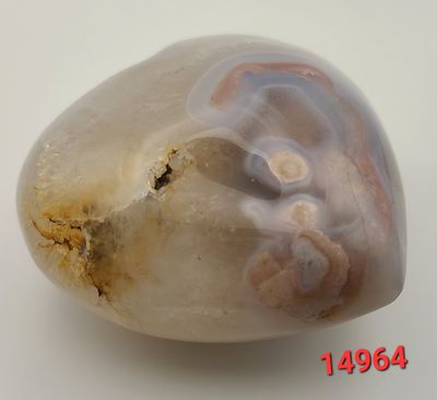 252 GRAM QUARTZ AND FLOWER AGATE HEART