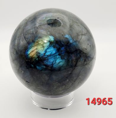 3&quot; LABRADORITE SPHERE W/ACRYLIC STAND