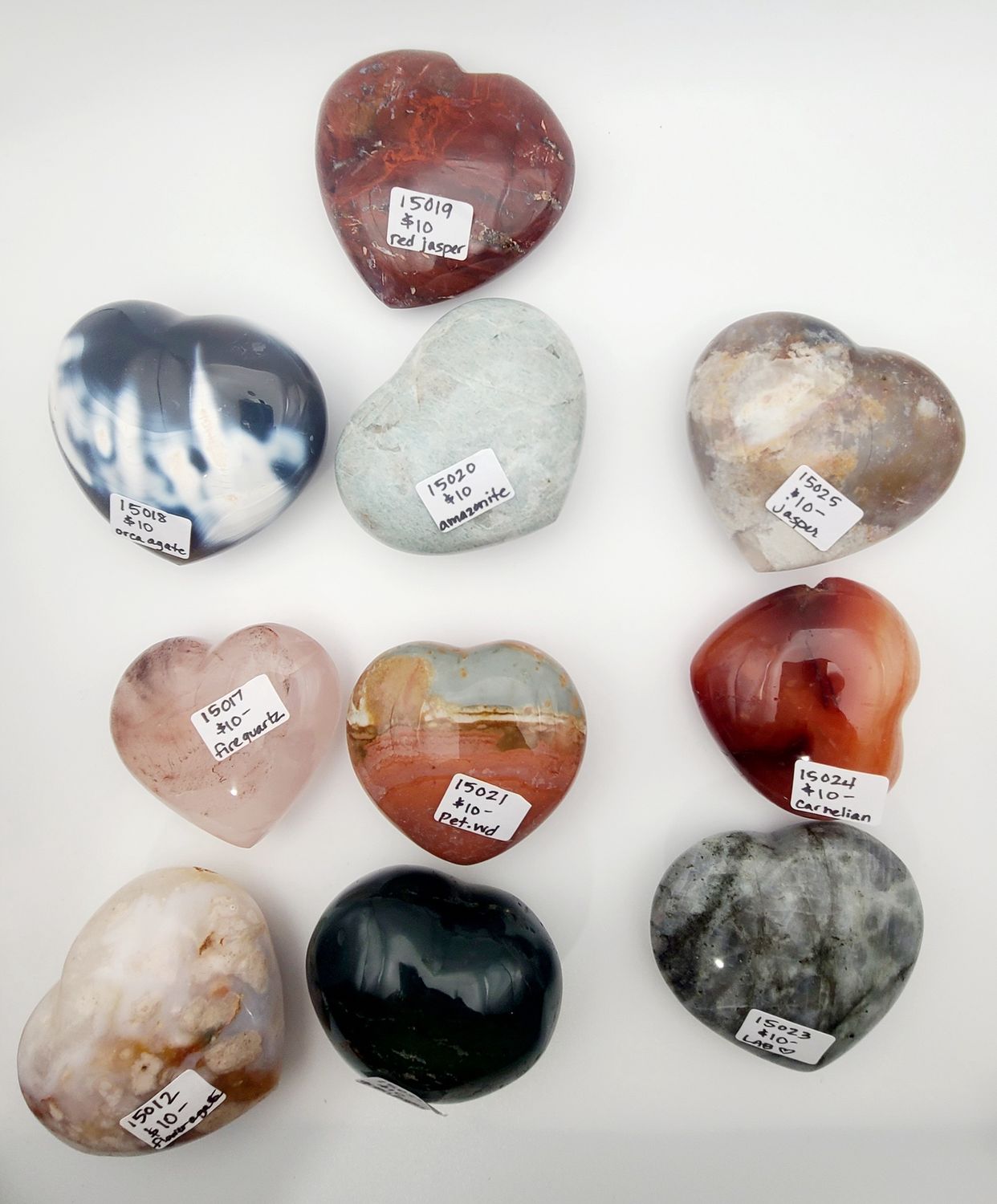 MINERAL HEART ASSORTED, TYPE: FLOWER AGATE HEART