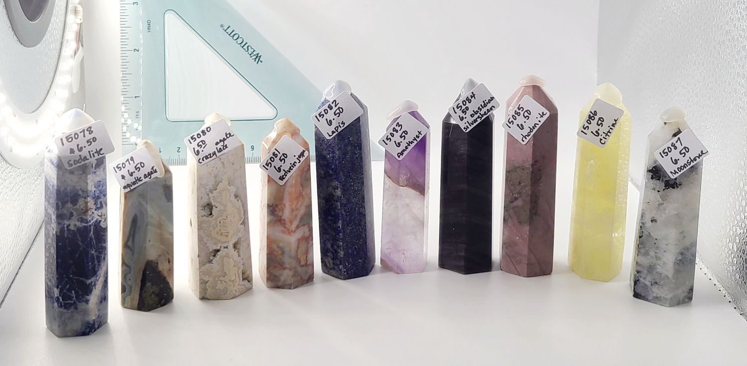 ASSORTED SMALL CRYSTAL TOWER, TYPE: 15078 SODALITE