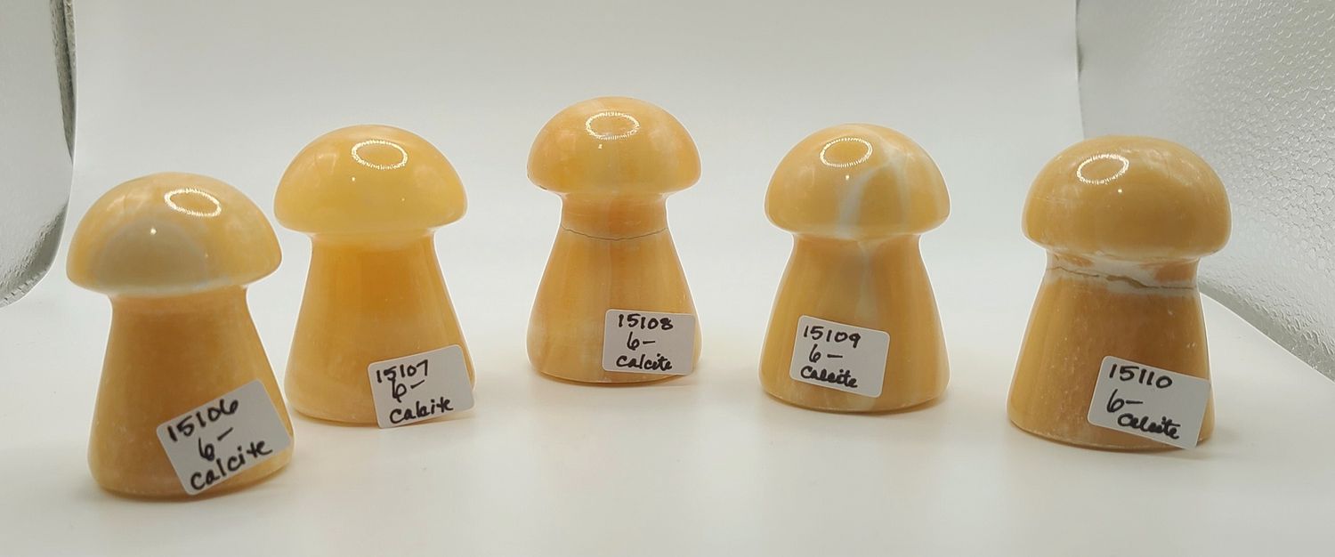 ORANGE CALCITE MUSHROOM, Size: 15106 93 GRAMS