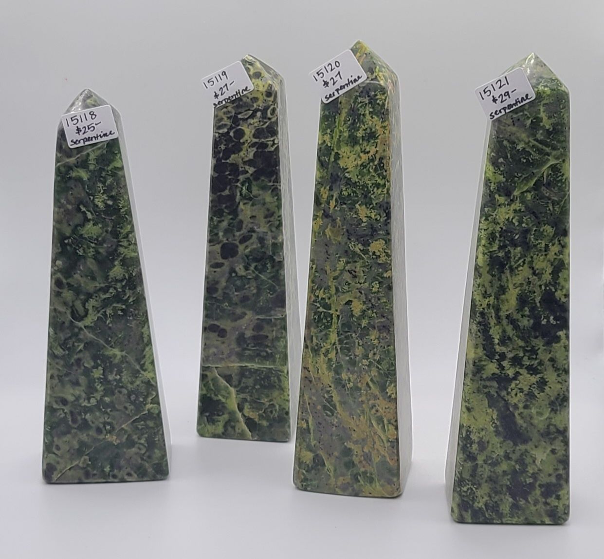 JUNGLE GREEN SERPENTINE TOWER, Size: 15118 466GRAMS