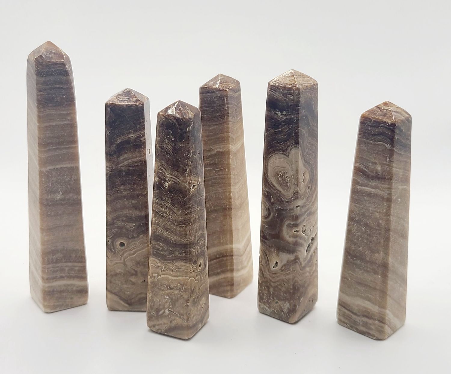 YELLOW BANDED CALCITE TOWER