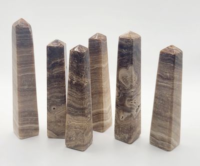 YELLOW BANDED CALCITE TOWER