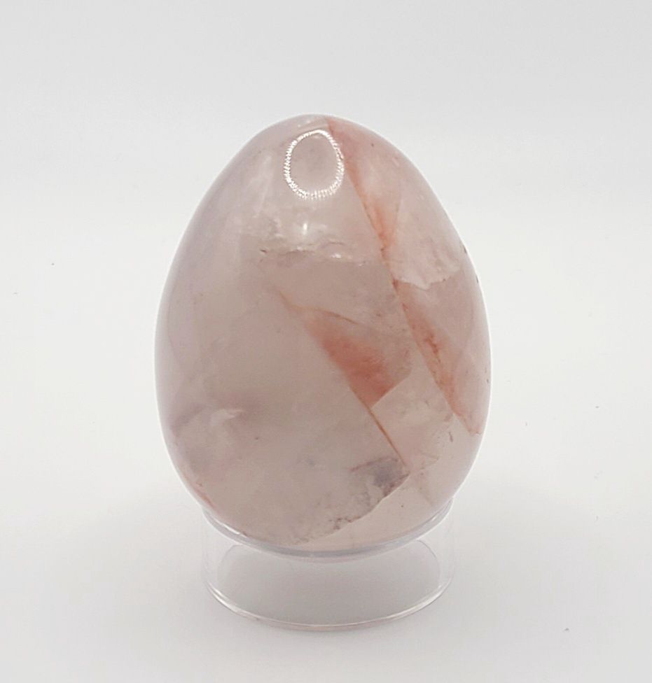 FIRE QUARTZ EGG ON STAND