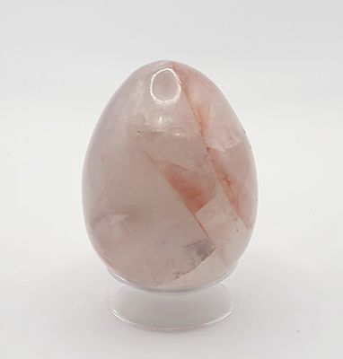 FIRE QUARTZ EGG ON STAND