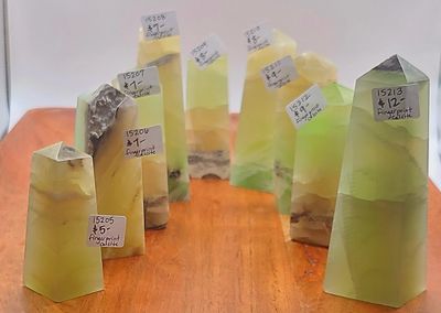 GREEN FINGERPRINT CALCITE TOWER