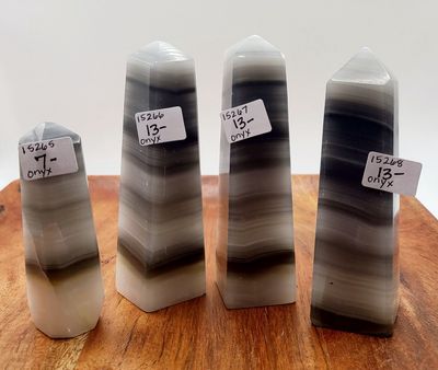 BLACK BANDED ONYX TOWER