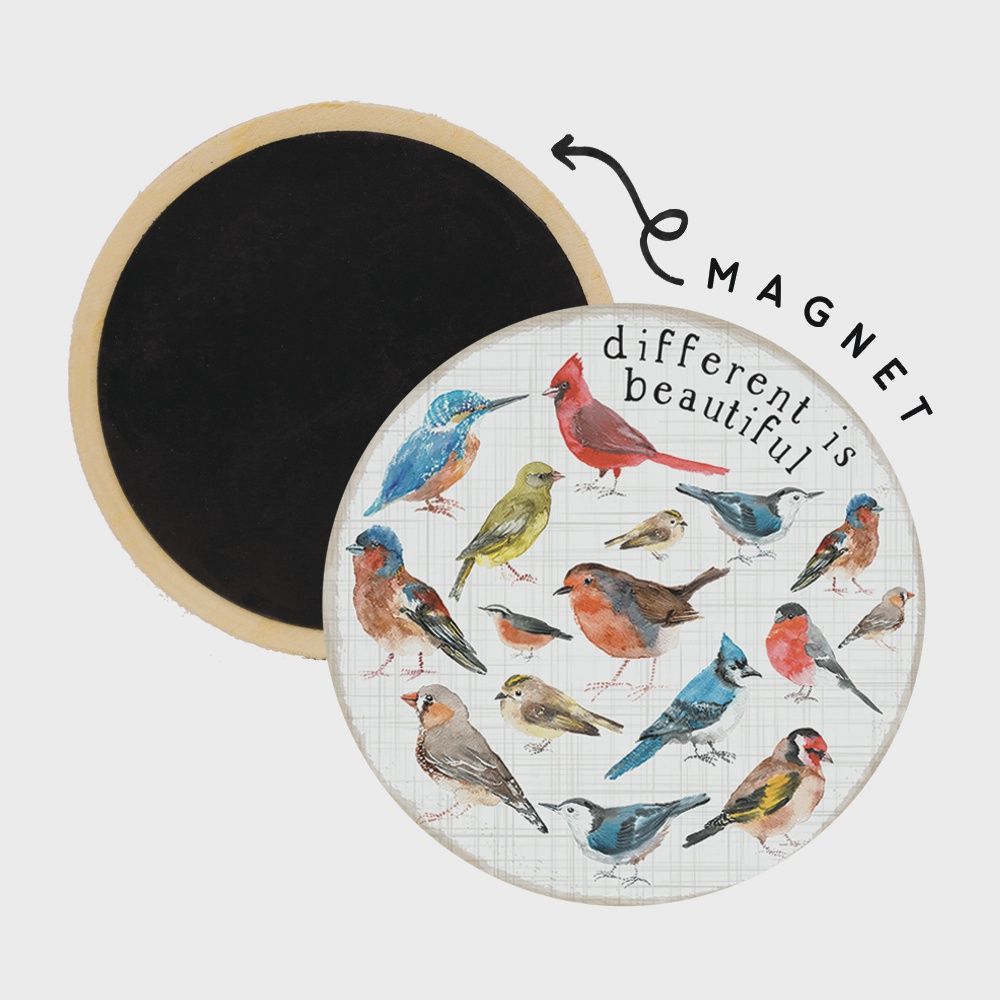 Different Beautiful Birds - Round Magnet