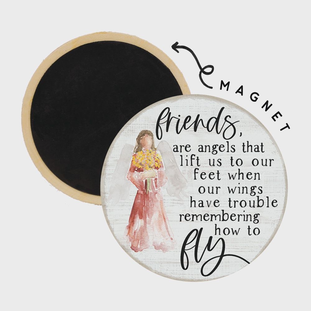 Friends Angels Fly - Round Magnet