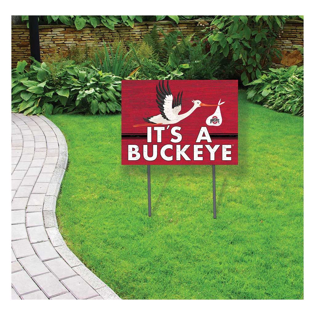 18x24 Lawn Sign Stork Ohio State Buckeyes