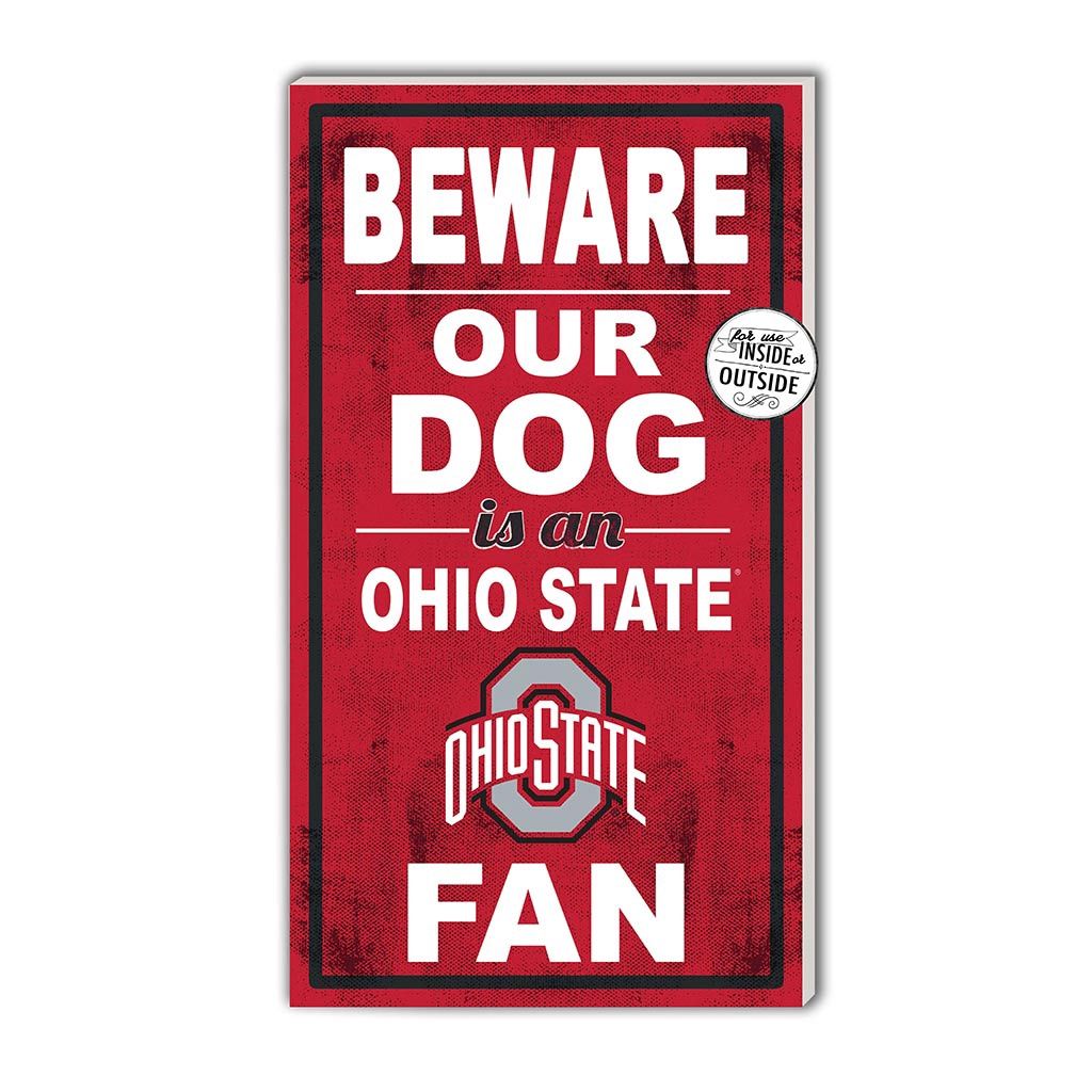 11x20 Beware of Dog Ohio State Buckeyes
