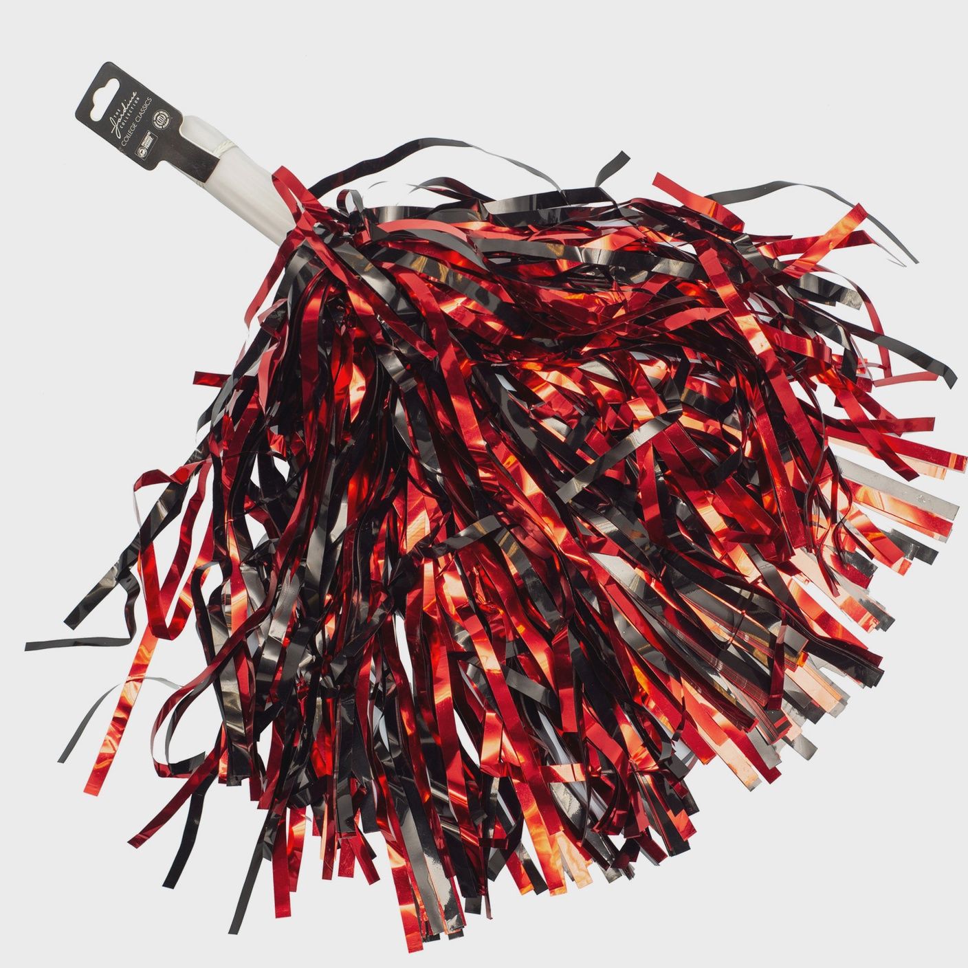 Red Black Shimmer Pom Poms School Spirit Tailgate