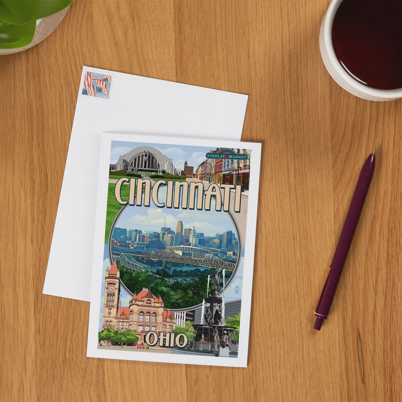 Notecard Cincinnati, Ohio, Montage Scenes