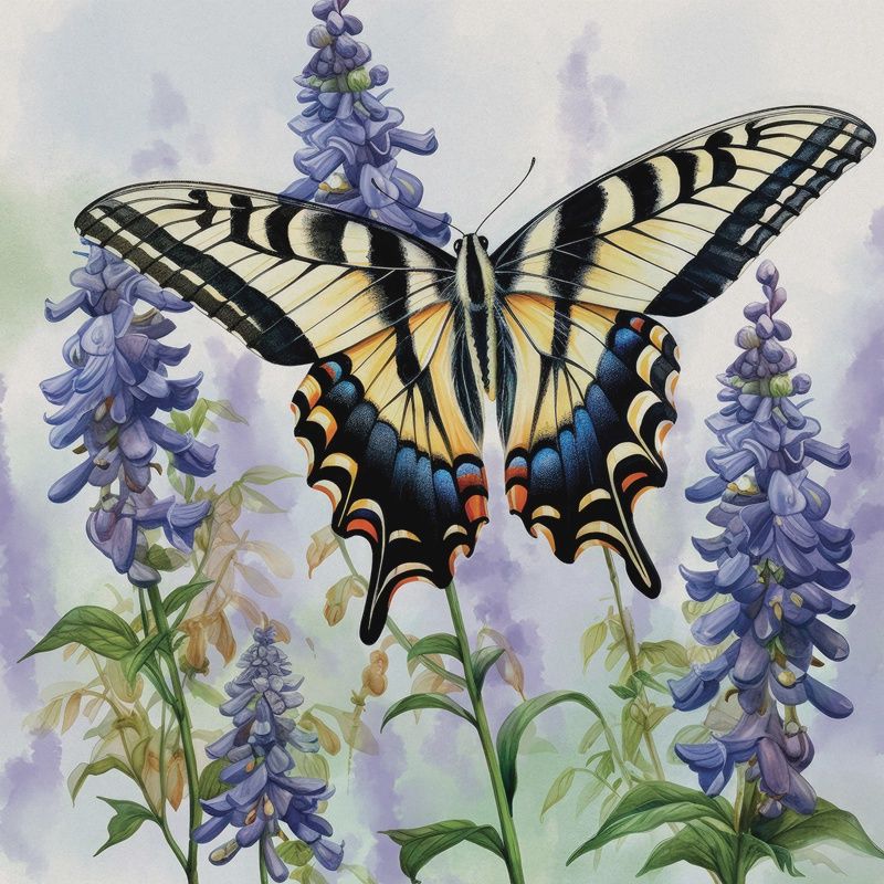 &quot;Swallowtail Purple&quot; Square House Coaster