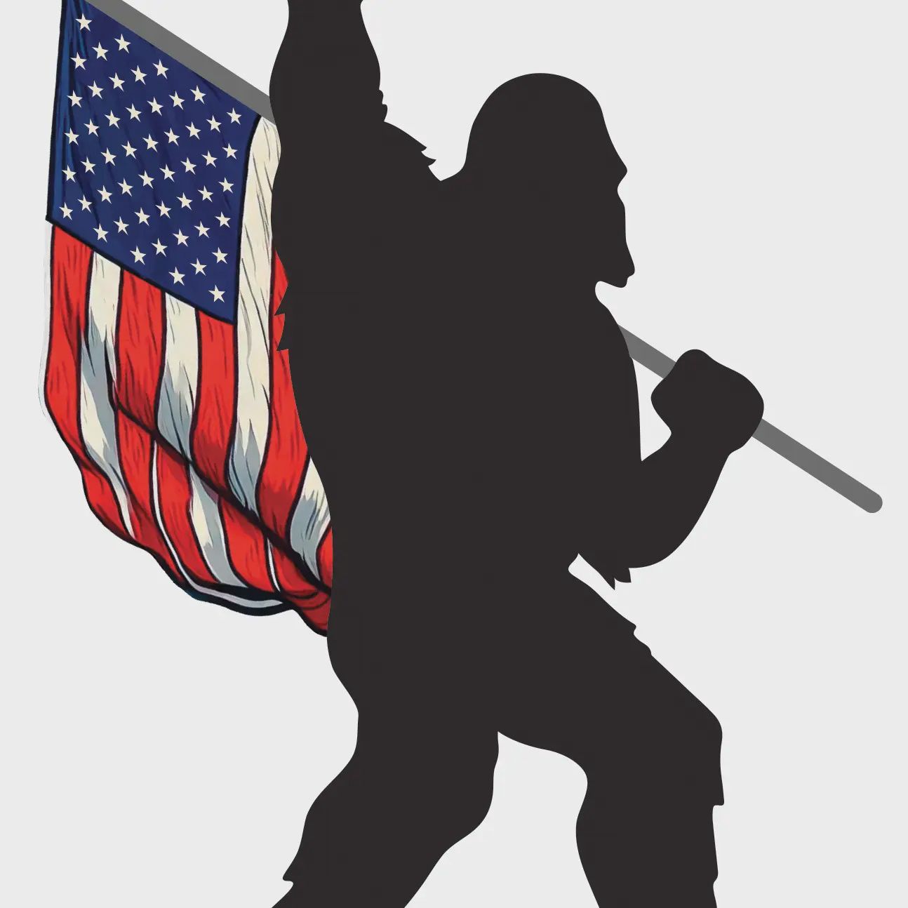 &quot;Patriotic Bigfoot&quot; Magnet