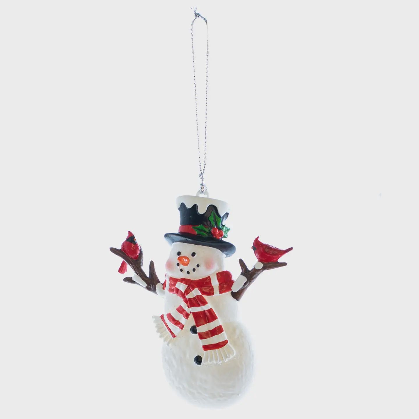 SNOWMAN CARDINAL ORNAMENT