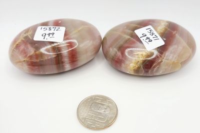 STRAWBERRY BANDED AGATE PALM STONE