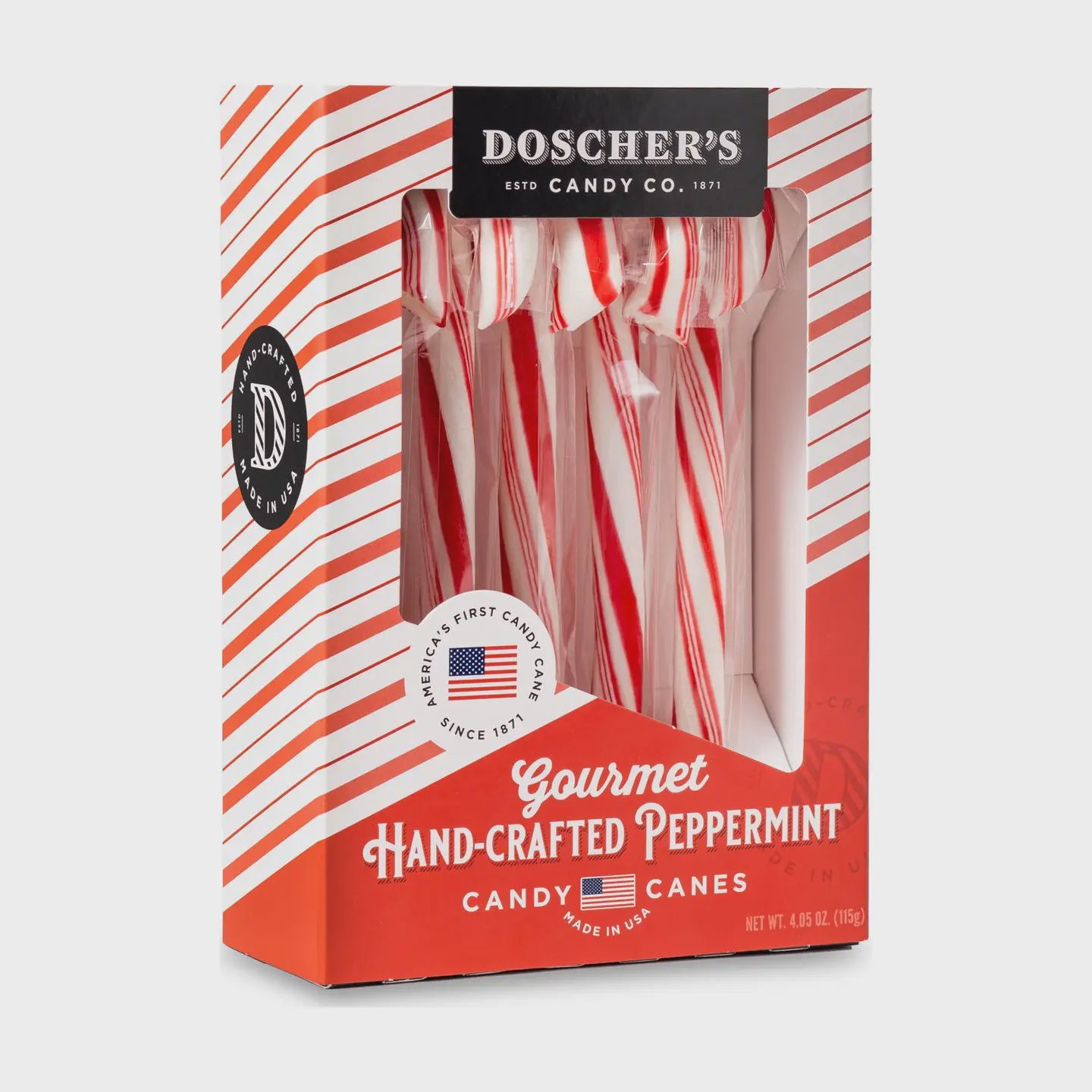 Doscher&#39;s Famous Peppermint Candy Canes - 5-Count Carton