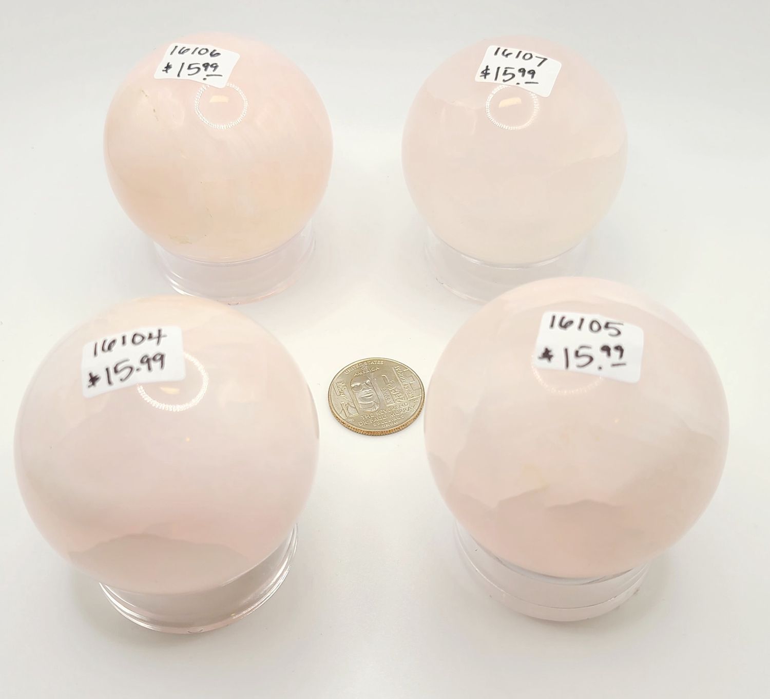 PINK MANGANO CALCITE SPHERE W/STAND, WEIGHT: 307 GRAMS