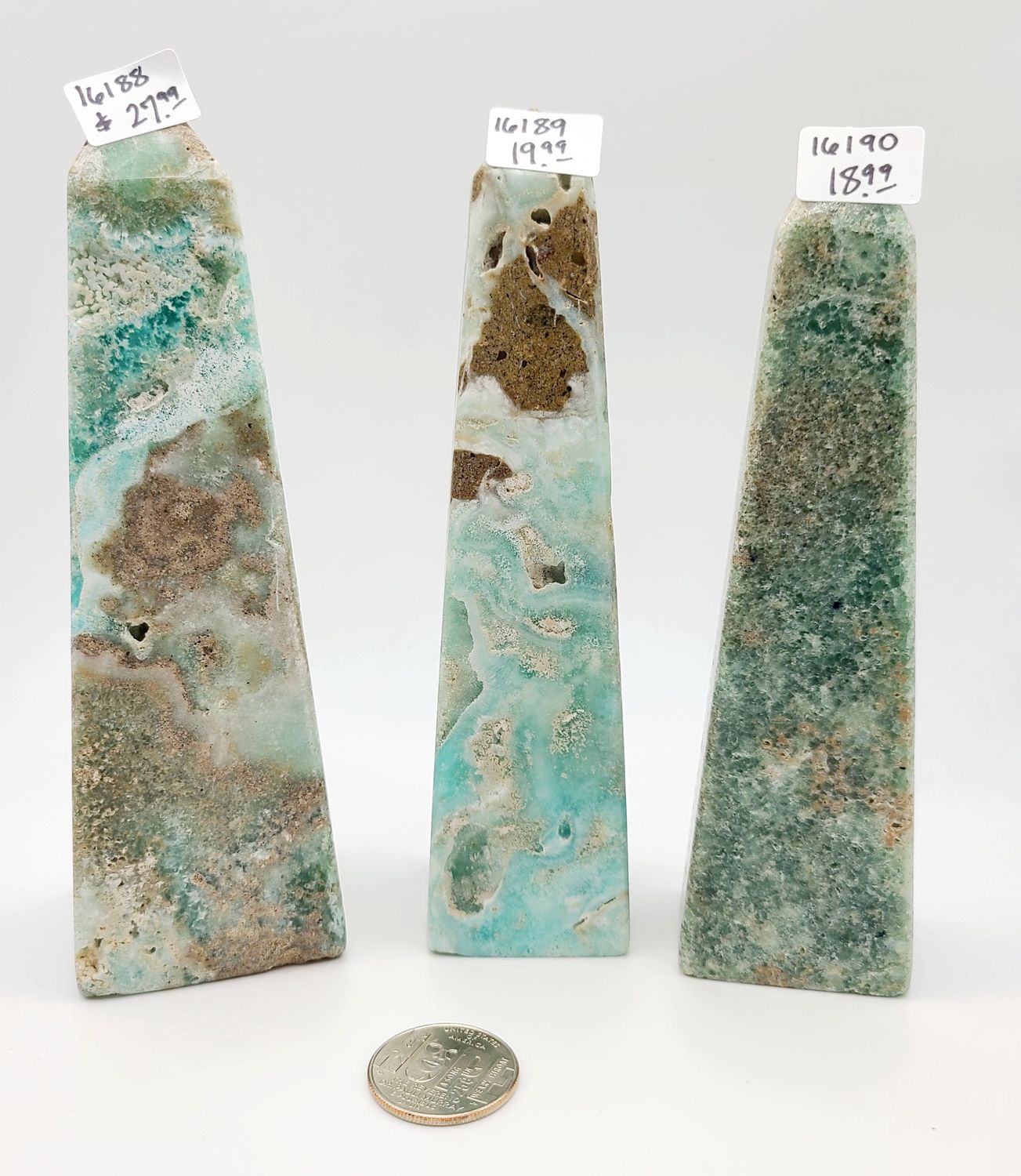 BLUE AROGNITE TOWER, WEIGHT: 491 GRAMS