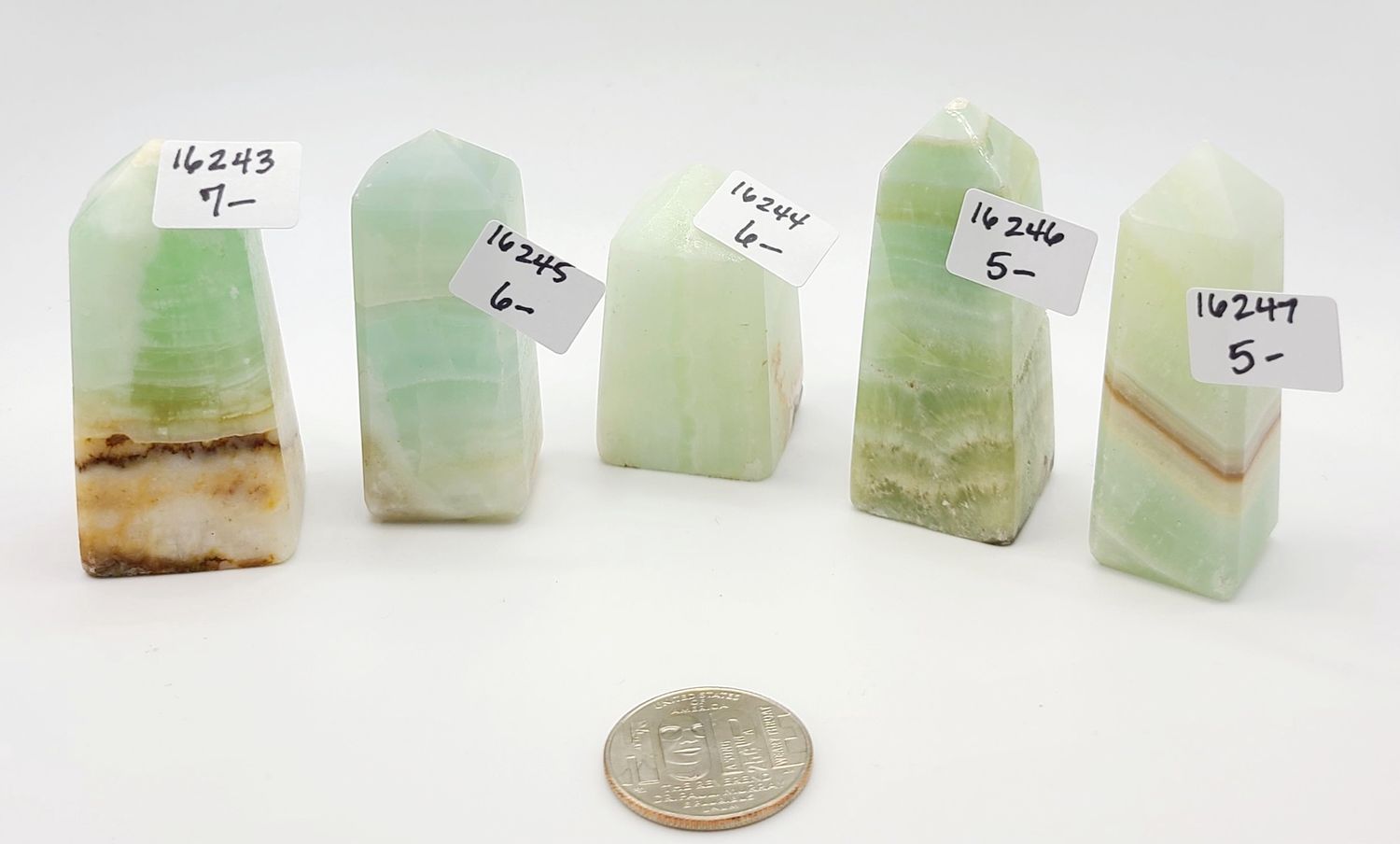 PISTACHIO CALCITE TOWER, WEIGHT: 91 GRAMS