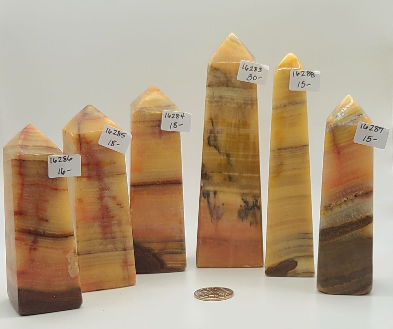 PEACH CALCITE TOWER, WEIGHT: 553 GRAMS