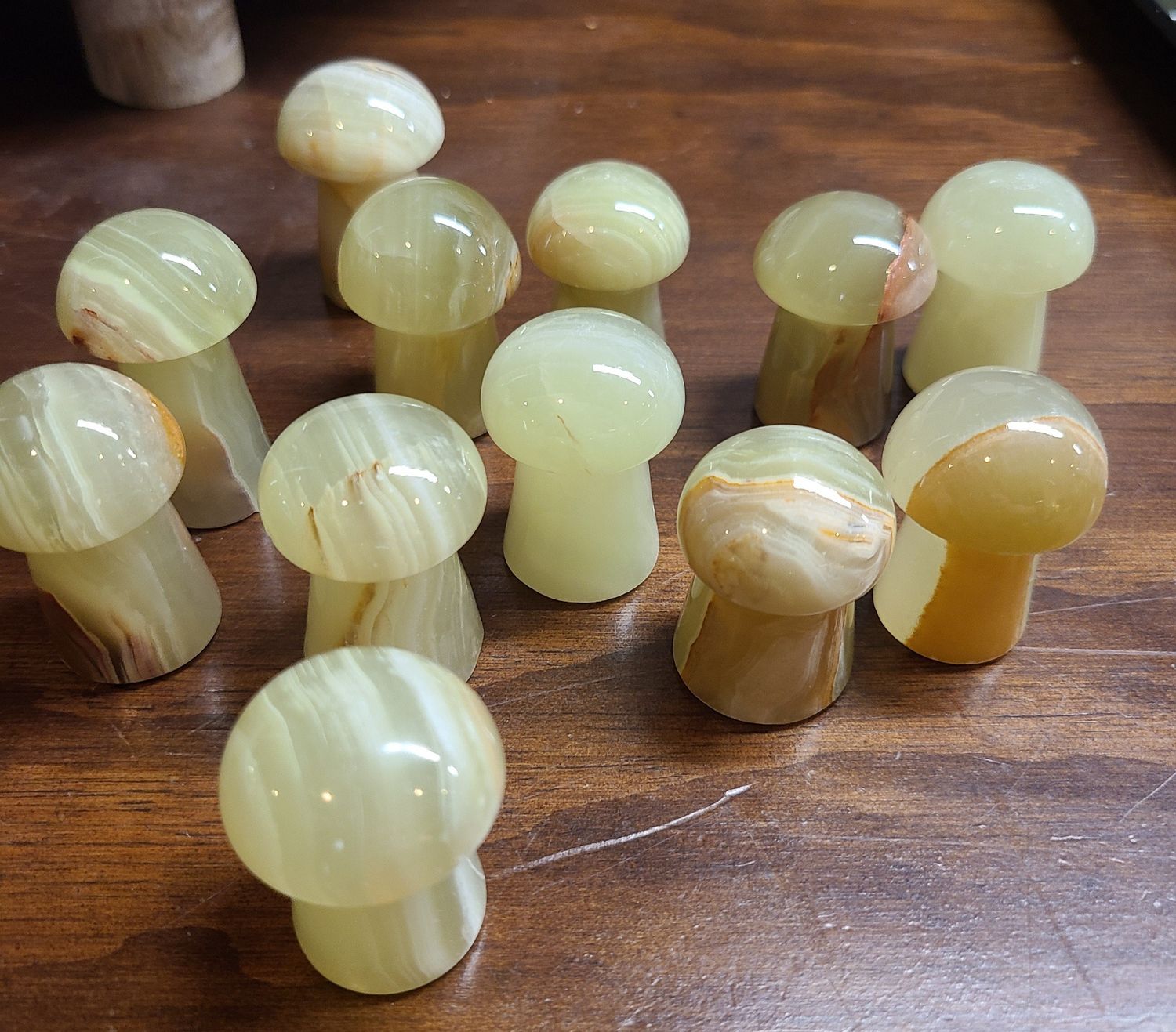 SMALL GREEN ONYX MUSHROOM