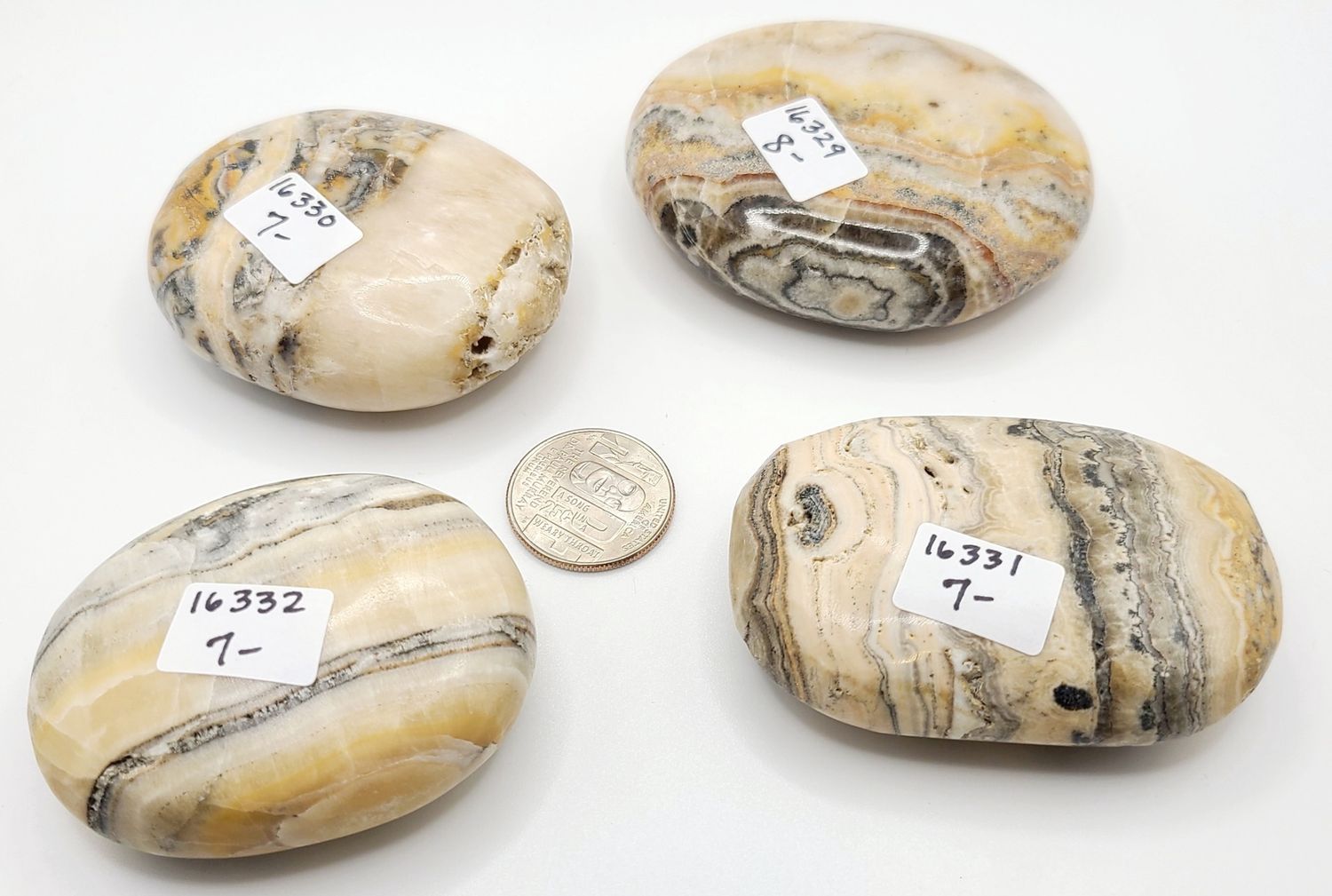 BUMBLEBEE CALCITE PALM STONE, WEIGHT: 173 GRAMS