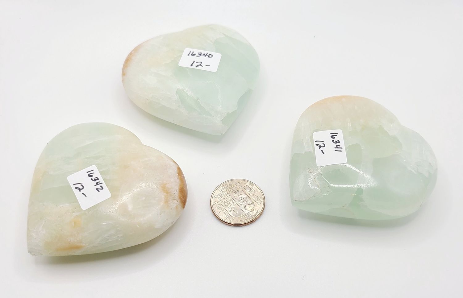 CARIBBEAN CALCITE HEART, WEIGHT: 190 GRAMS