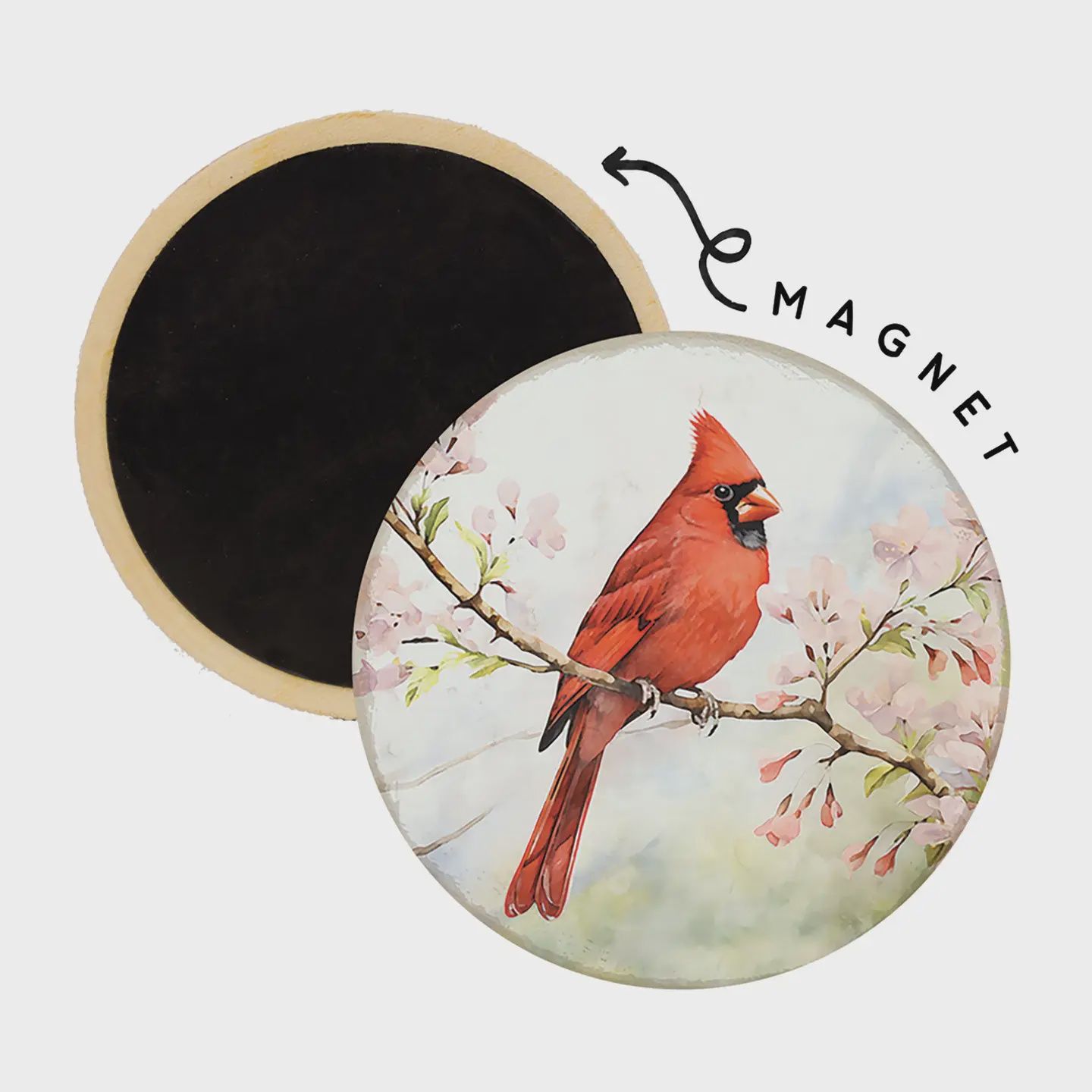 CHERRY BLOSSOM CARDINAL MAGNET