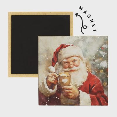 Santa Claus Mug - Square Magnet