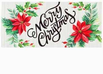 MERRY CHRISTMAS POINSETTIA SASSAFRAS mat insert