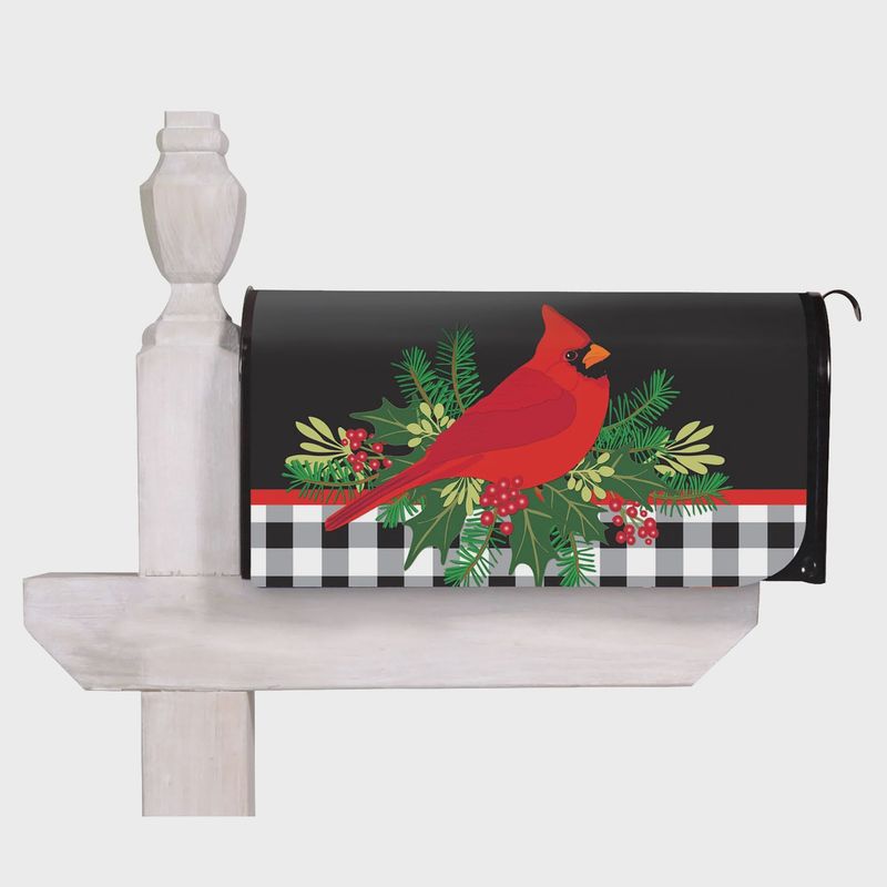 MERRY CHRISTMAS CARDINAL MAILBOX COVER