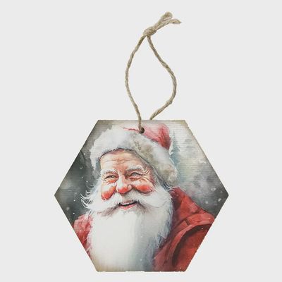 Santa Looking Left - Honeycomb Ornament